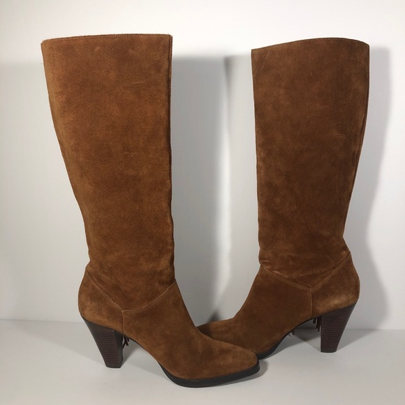 Michael Kors Suede Fringe Boots size 8.5 Chestnut - Picture 4 of 11